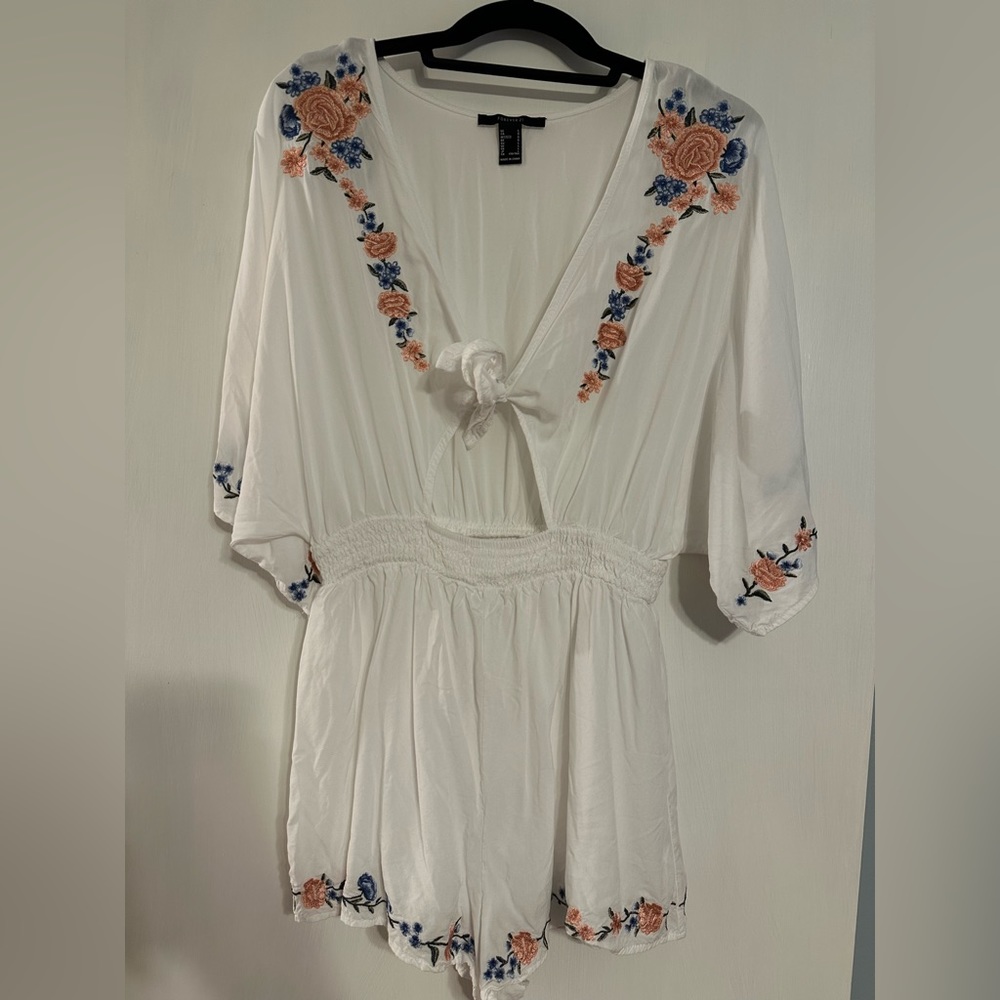 Forever 21 front tie romper, size L